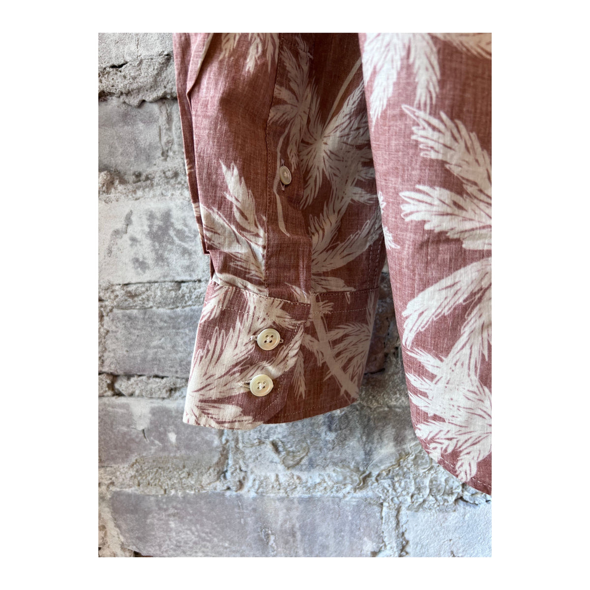Men's Hartford Cotton shirt with Paul palm tree print in rust color, casual style and lightweight fabric for comfortable wear.
