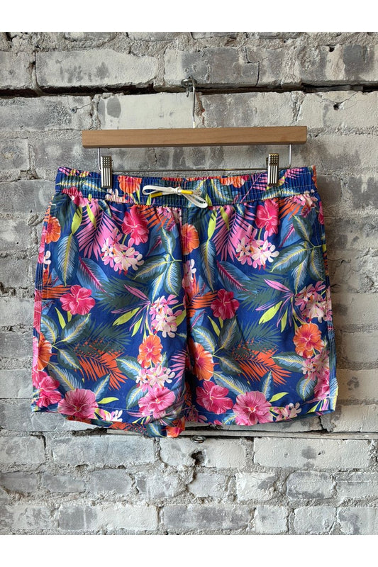 Printed Swim Short - Blue Hibiscus - DUNE + SALT