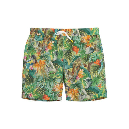 Men's printed swim shorts from Hartford Men's in Jungle Gold pattern, featuring vibrant jungle-themed design and comfortable fit.