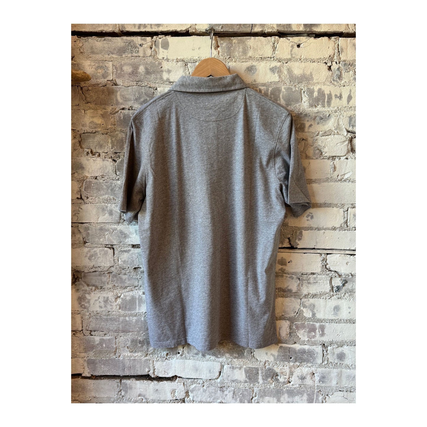 Men's Hartford Heather Grey SS Cotton Jersey Polo shirt, showing the soft fabric and classic collar design.