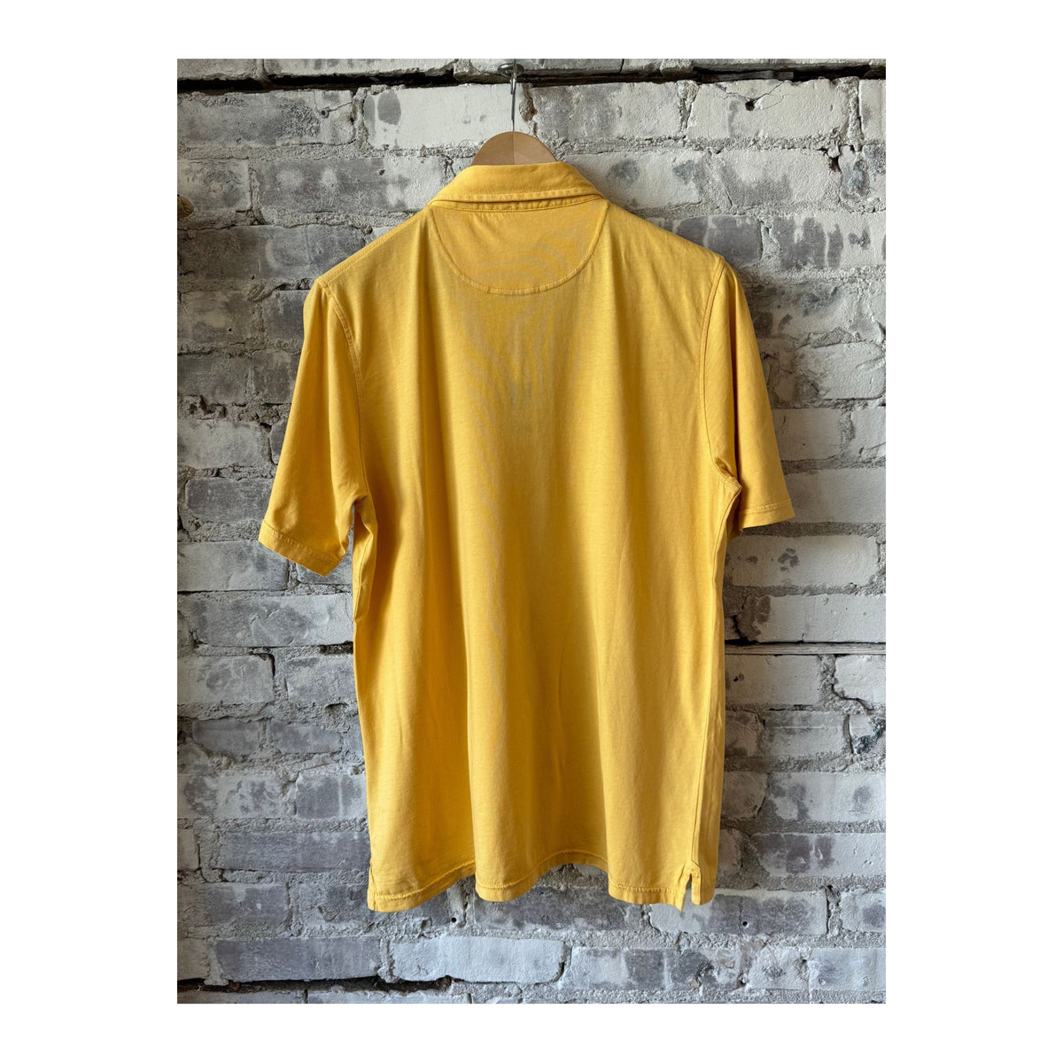 Men's Hartford SS Cotton Jersey Polo in sunshine yellow, featuring a classic polo collar and short sleeves.