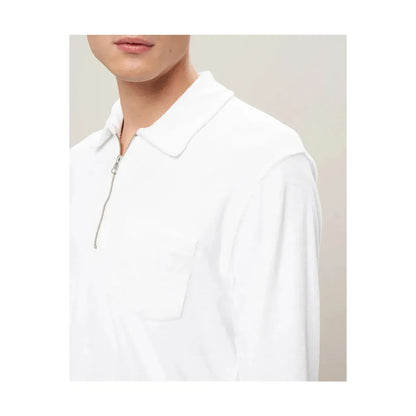 White men's Terry Zip Sweatshirt by Hartford Men's, featuring a front zipper and casual fit, perfect for comfortable everyday wear.