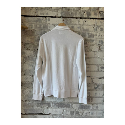 Men's white Terry Zip Sweatshirt by Hartford Men's, featuring a comfortable zip-up design and soft terry fabric.