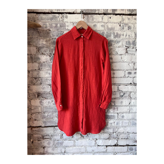 Rea Linen Dress - Poppy - DUNE + SALT
