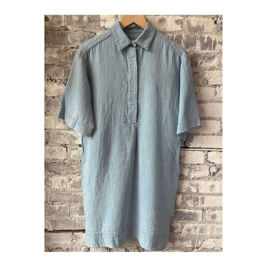 Rooster Cotton Gauze Dress - Indigo Light Bleach - DUNE + SALT