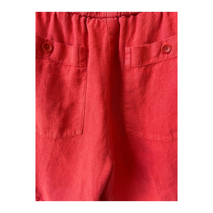 Women's Soko Linen Short in Poppy color from Hartford Women's, featuring lightweight linen fabric and a relaxed fit.