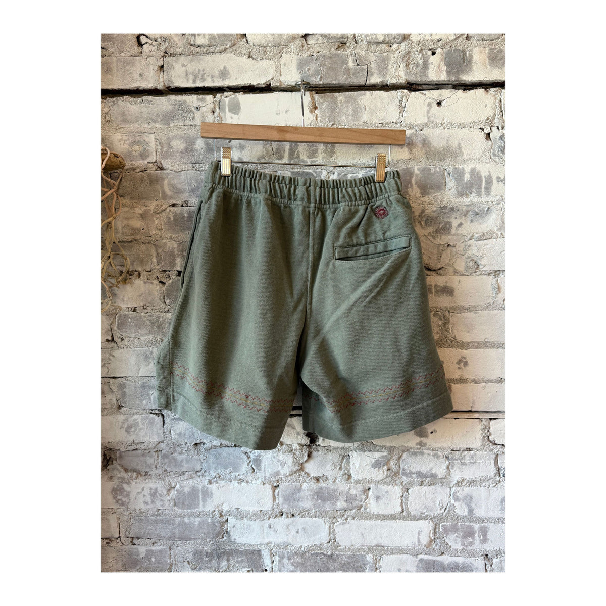 Men's heavyweight gym class shorts in pond green by MONOSTERO, featuring a comfortable fit and durable fabric.