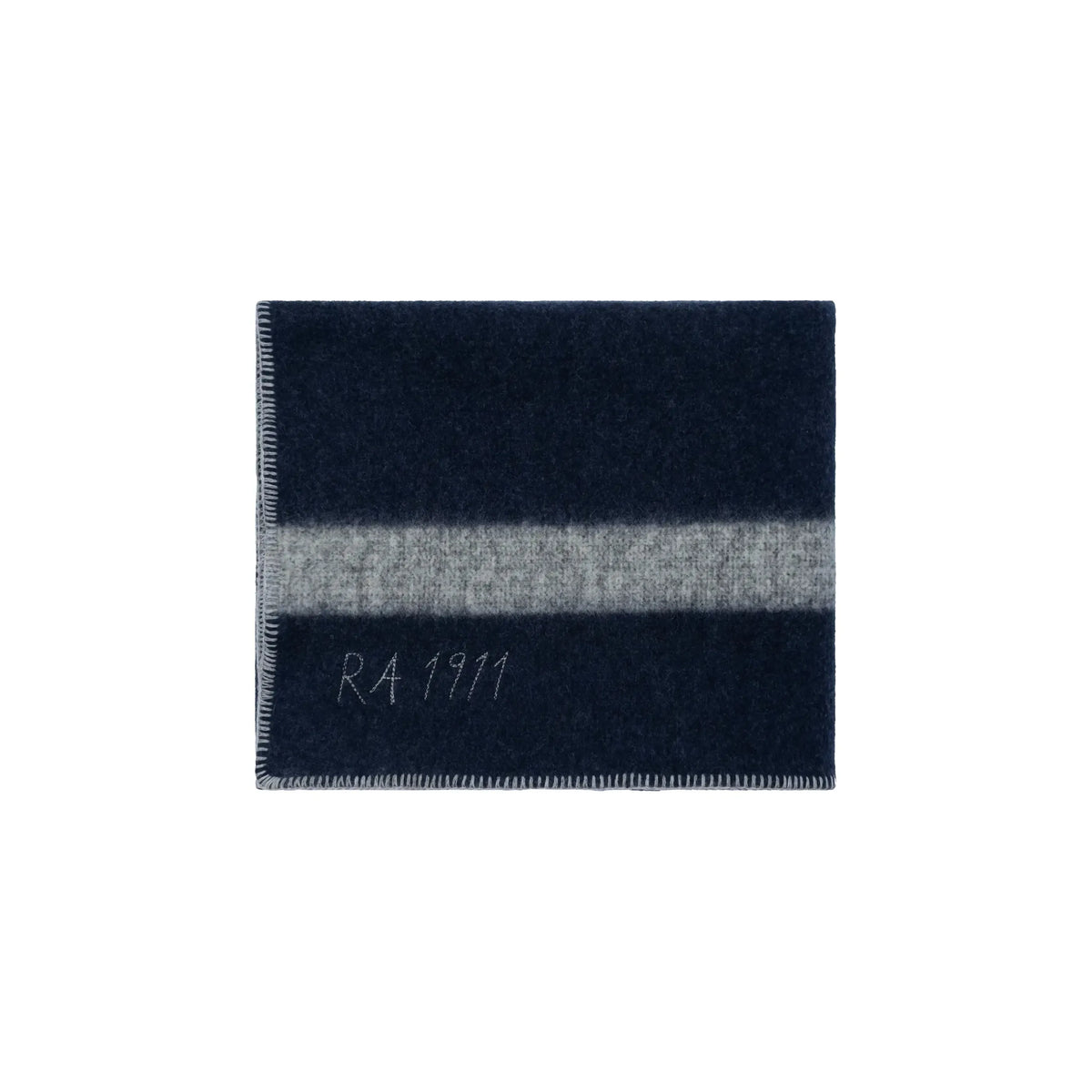 Amundsen Herdsman Blanket in faded navy, soft cozy accessories with fringed edges, perfect for warmth and style.