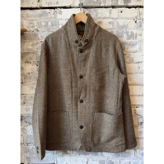 Relwen Heritage Trap Blazer - Rustic Brown Twill Dark Olive Green