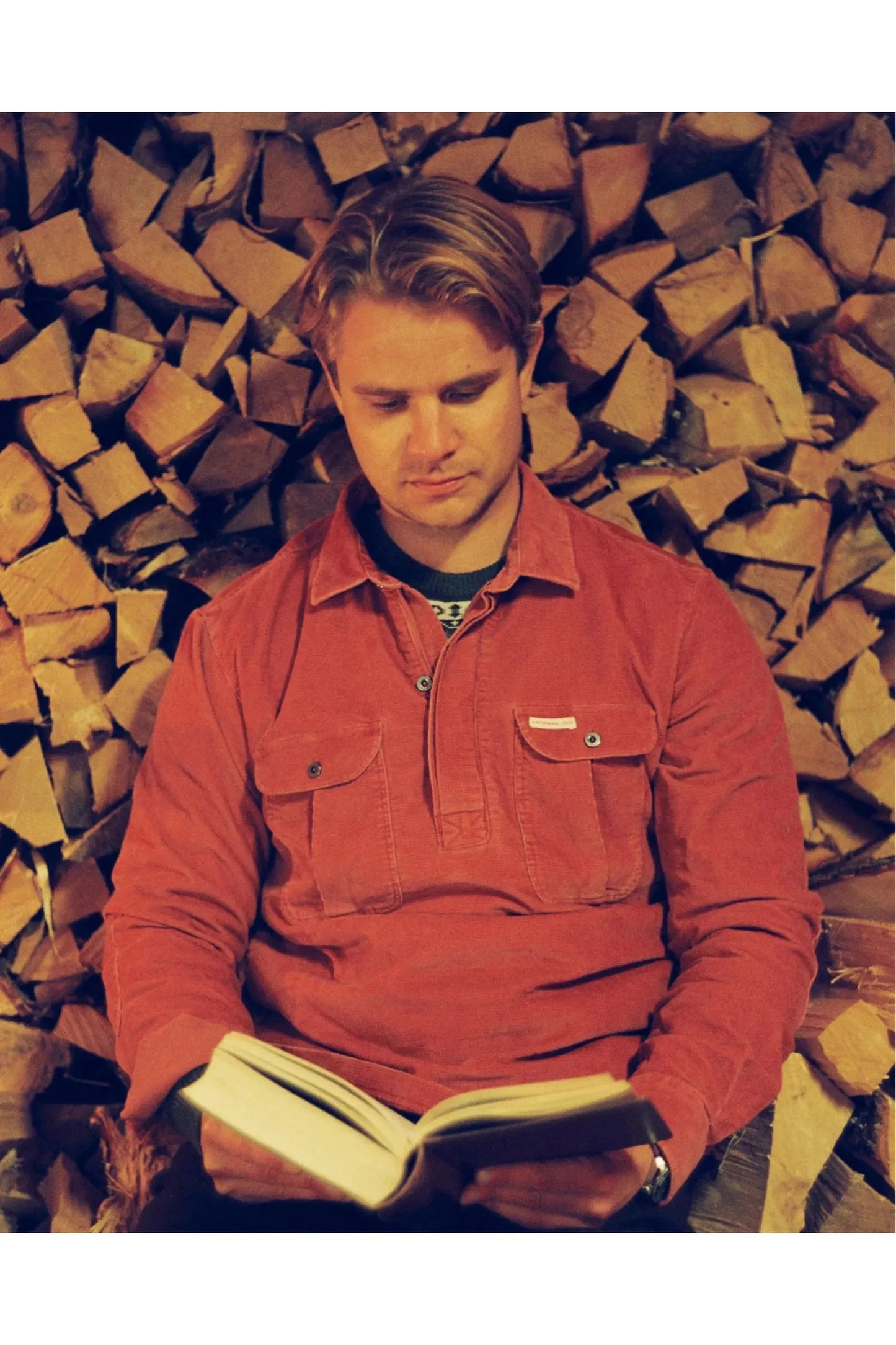 Men's Ranger Velvet Half-Zip Shirt - Faded Navy - DUNE + SALT