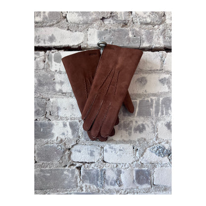 Hestra Bernard men's brown glove with soft leather exterior and warm lining, designed for stylish winter wear.