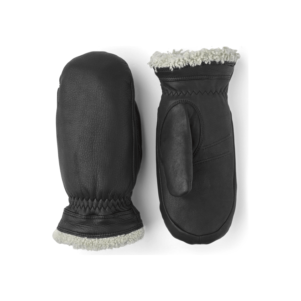 Women's Hestra Boda Mitt in black, insulated winter mitten with a smooth exterior and cozy lining for cold weather.