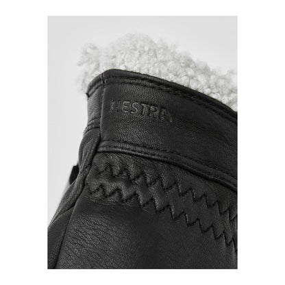 Women's Hestra Boda Mitt in black, insulated winter glove with a durable exterior and cozy lining for cold weather comfort.