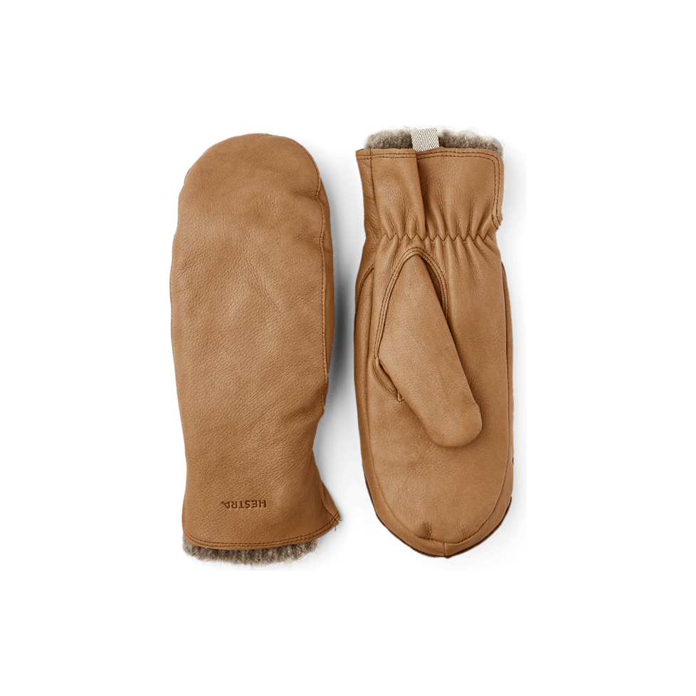 Women's Hestra Tiril Mitt made of cork, showing the warm, insulated interior and stylish exterior design.