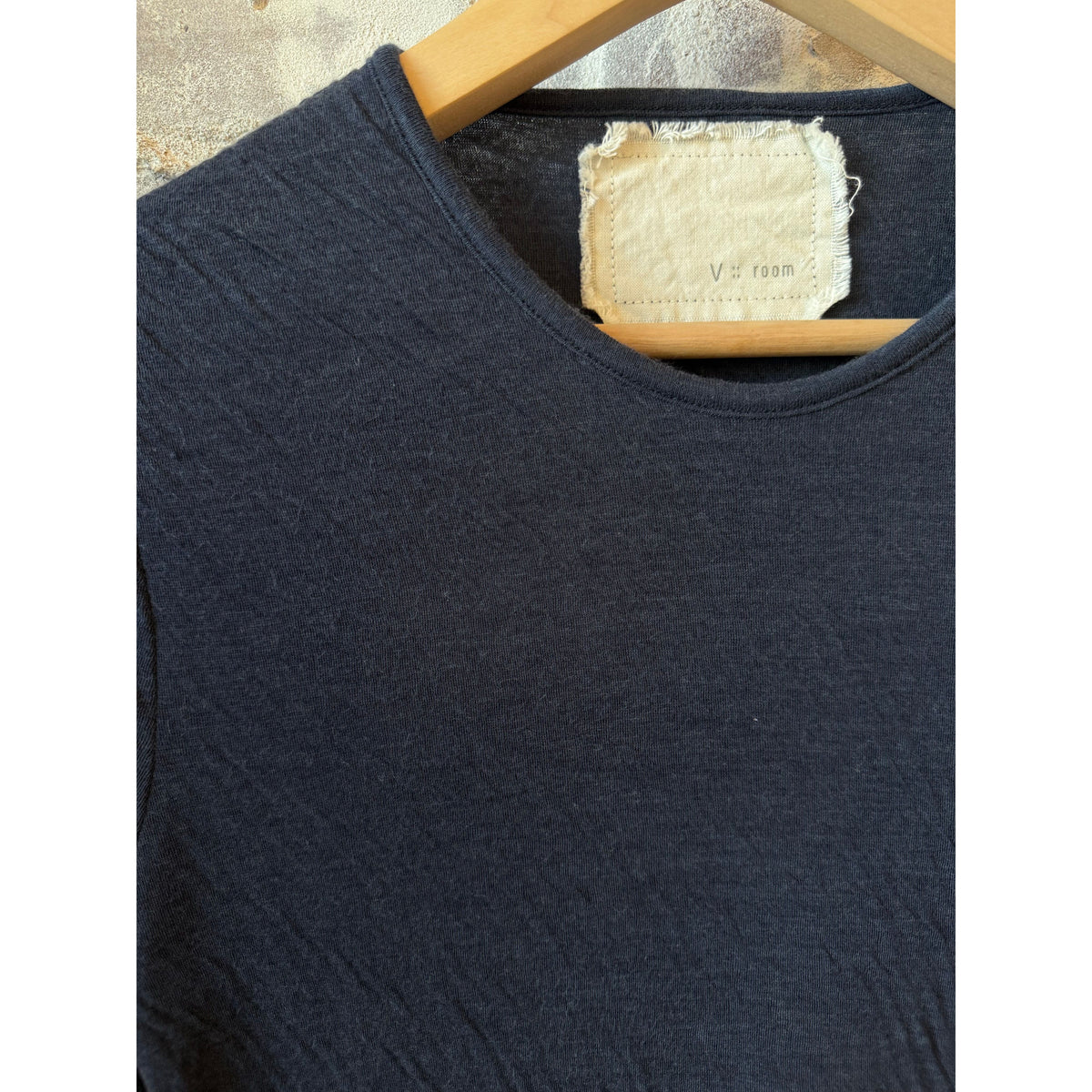 V::Room High-Soft Double-Face L/S Crew - Dark Navy Dark Slate Gray