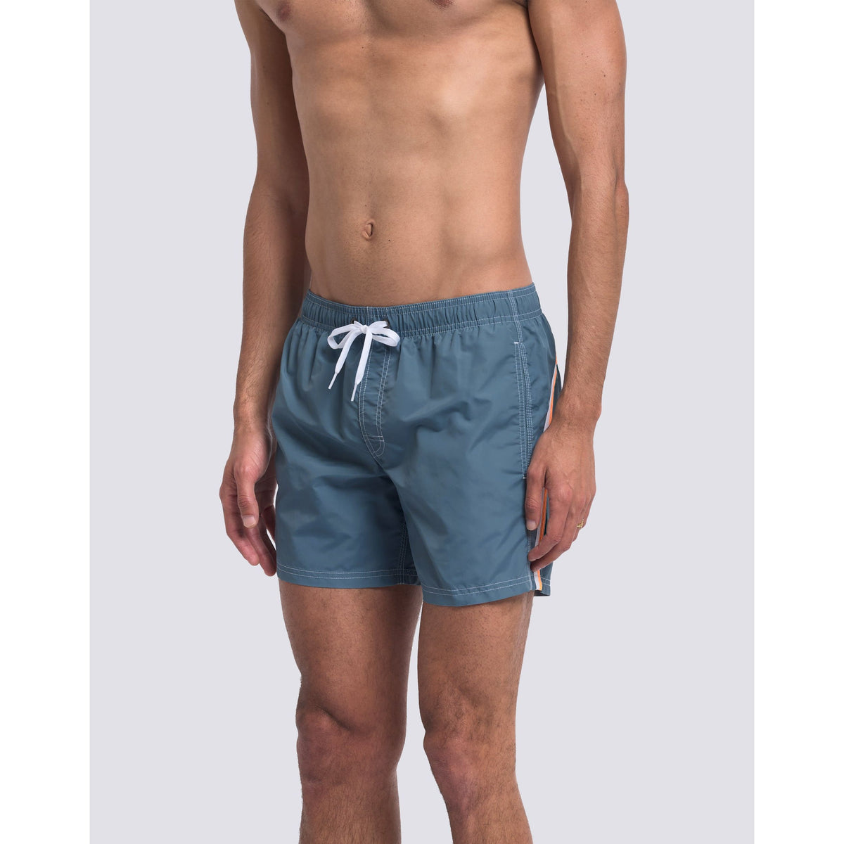 Men's Sundek Iconic Taffeta Elastic Waist Boardshort in aviation blue, featuring a comfortable elastic waistband and lightweight fabric