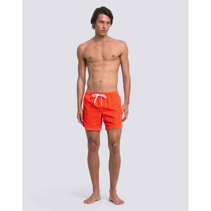 Men's orange taffeta elastic waist boardshorts by Sundek, featuring a vibrant fluo orange color and comfortable fit.
