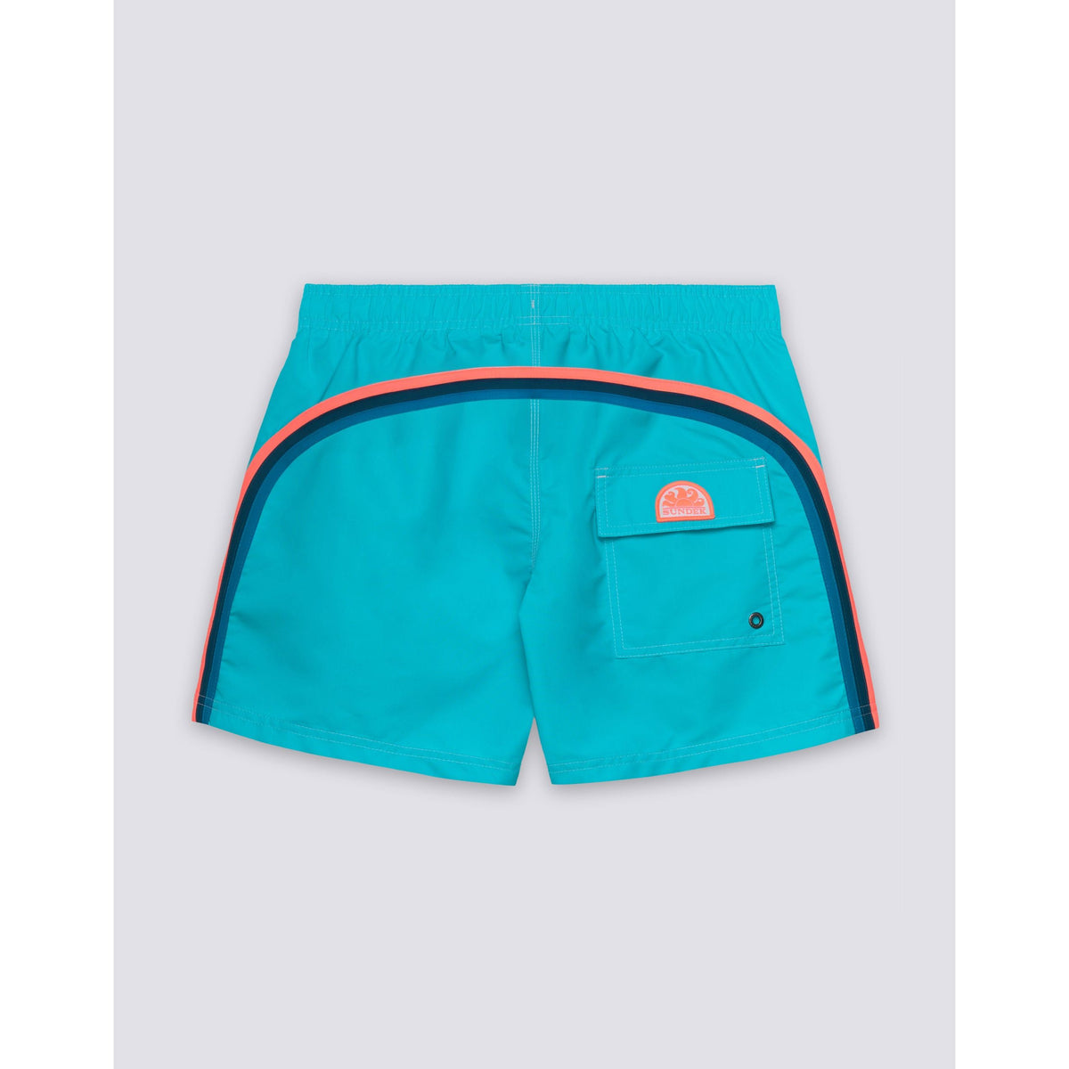 Men's Sundek Iconic Taffeta elastic waist boardshort in marine color, featuring a comfortable fit and stylish design.