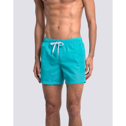Men's Sundek Iconic Taffeta Elastic Waist Boardshort in Marine, showing the lightweight fabric and comfortable fit.