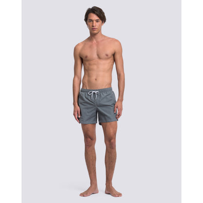 Men's Sundek iconic taffeta elastic waist boardshort in medium grey, featuring a comfortable fit and stylish design.