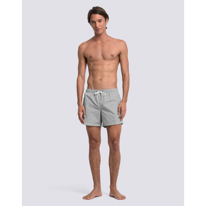 Men's silver Iconic Taffeta elastic waist boardshorts by Sundek, featuring a sleek design and comfortable fit.