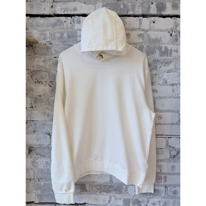 Men's white IF Hood from 04651/ brand, featuring a comfortable hooded sweatshirt with a clean, minimalist design.
