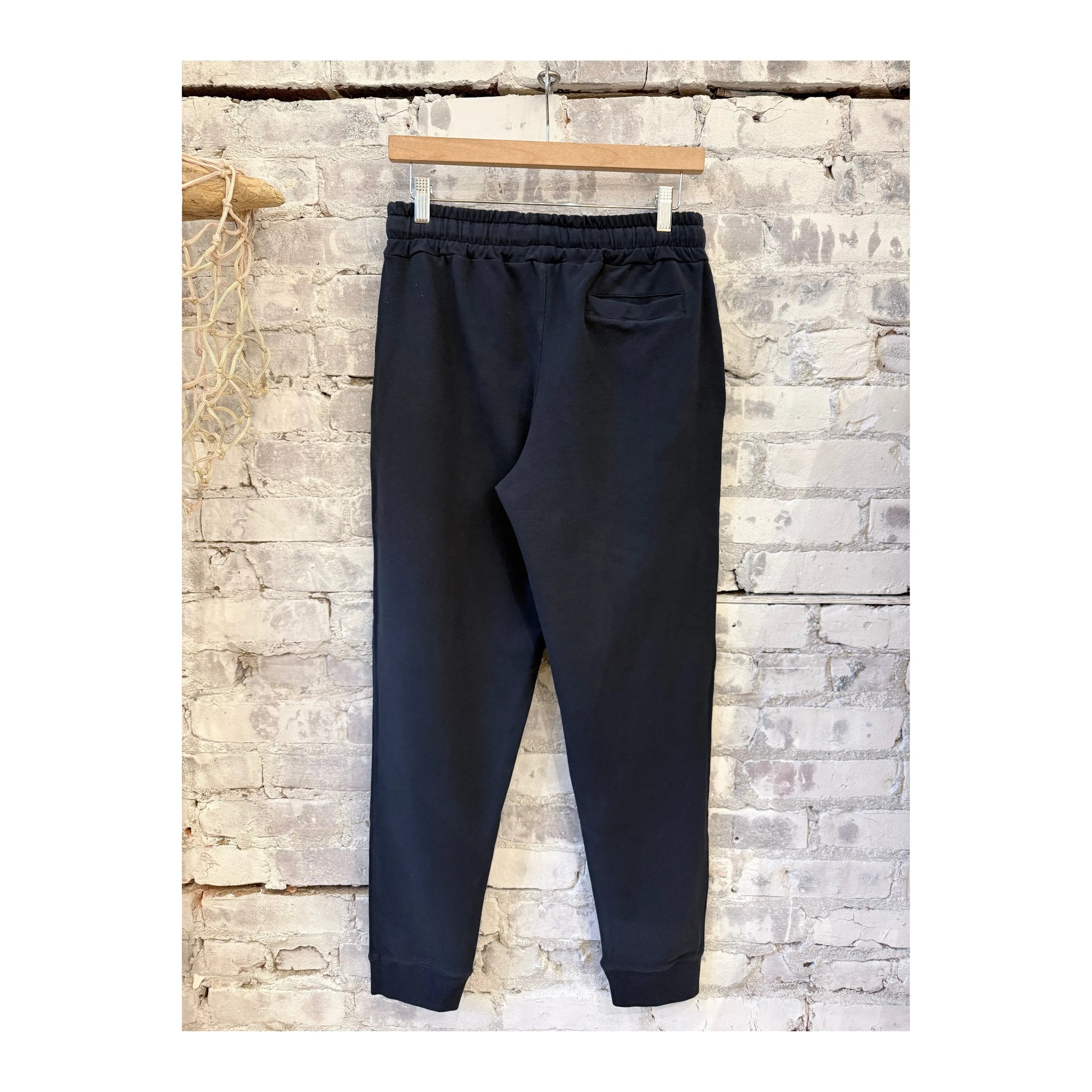 Men's navy IF Jogger pants by 04651/, featuring comfortable tapered fit and elastic waistband.