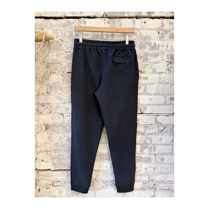 Men's navy IF Jogger pants by 04651/, featuring comfortable tapered fit and elastic waistband.