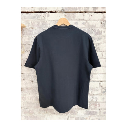 Men's navy IF Tee by 04651/ featuring a classic crew neck and comfortable fit, displayed on a plain background.