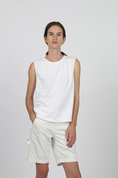 Paint Splatter Painter Short - White - DUNE + SALT