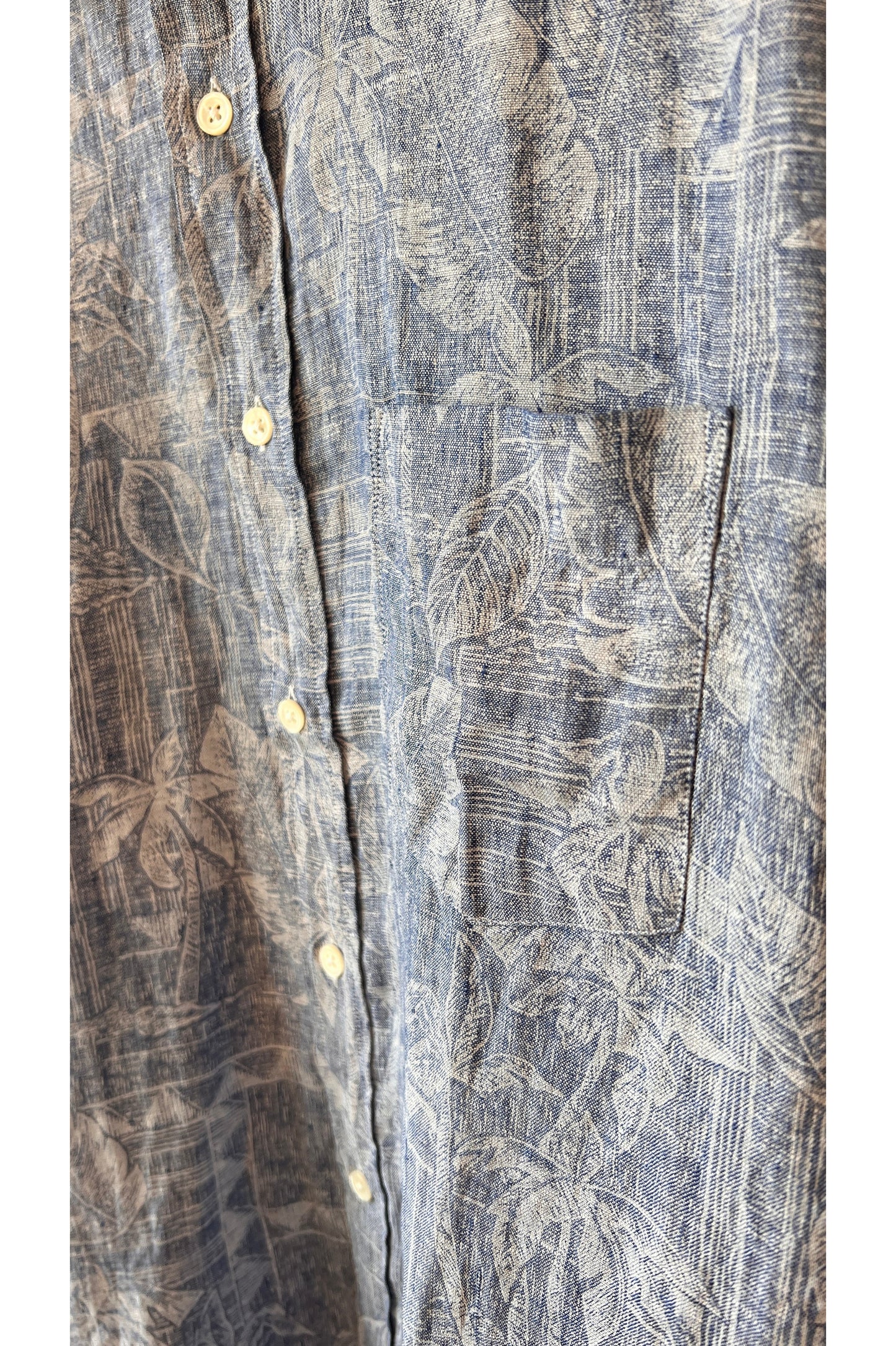 Paul Woven Shirt - Blue/White Palm Multi - DUNE + SALT