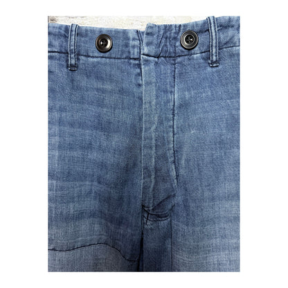 Women’s Freecity Indigo French/Sailors Pant in vibrant indigo fabric, featuring a relaxed fit and classic nautical style.