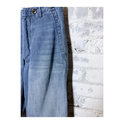 Women's indigo French sailor pants by Freecity, featuring a relaxed fit with a high waist and classic nautical design.