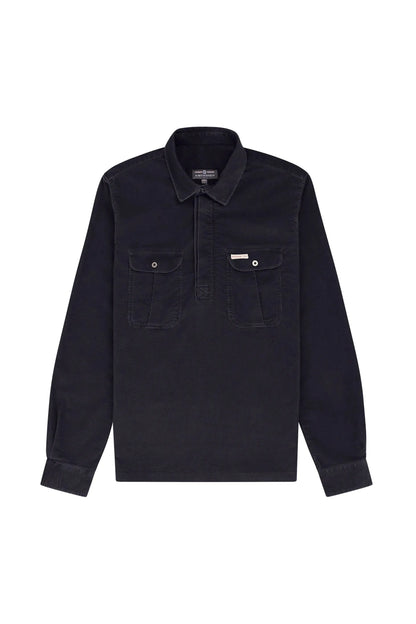 Men's Ranger Velvet Half-Zip Shirt - Faded Navy - DUNE + SALT