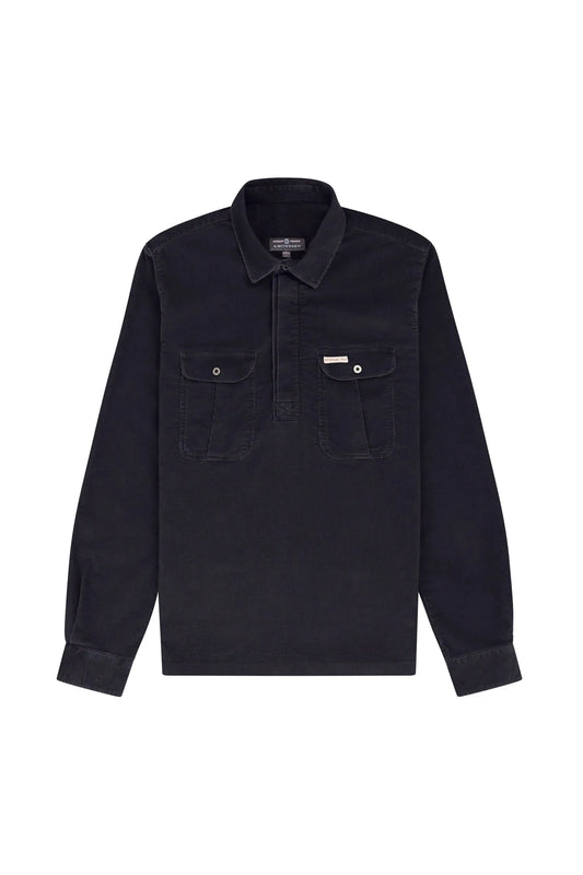 Men's Ranger Velvet Half-Zip Shirt - Faded Navy - DUNE + SALT
