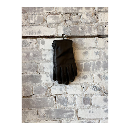 Men's Hestra John Glove in black, stylish and warm winter accessory featuring durable leather and soft lining.