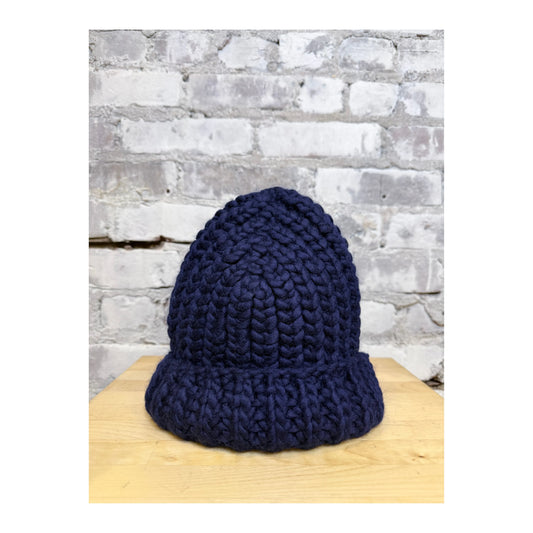 Women's navy Jones Hat by M.Patmos, featuring a stylish and versatile design, shown in a close-up image.