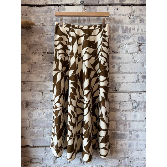 Women's Joyce Woven Skirt in raw white and brown, featuring a textured woven design, from Hartford Women's.