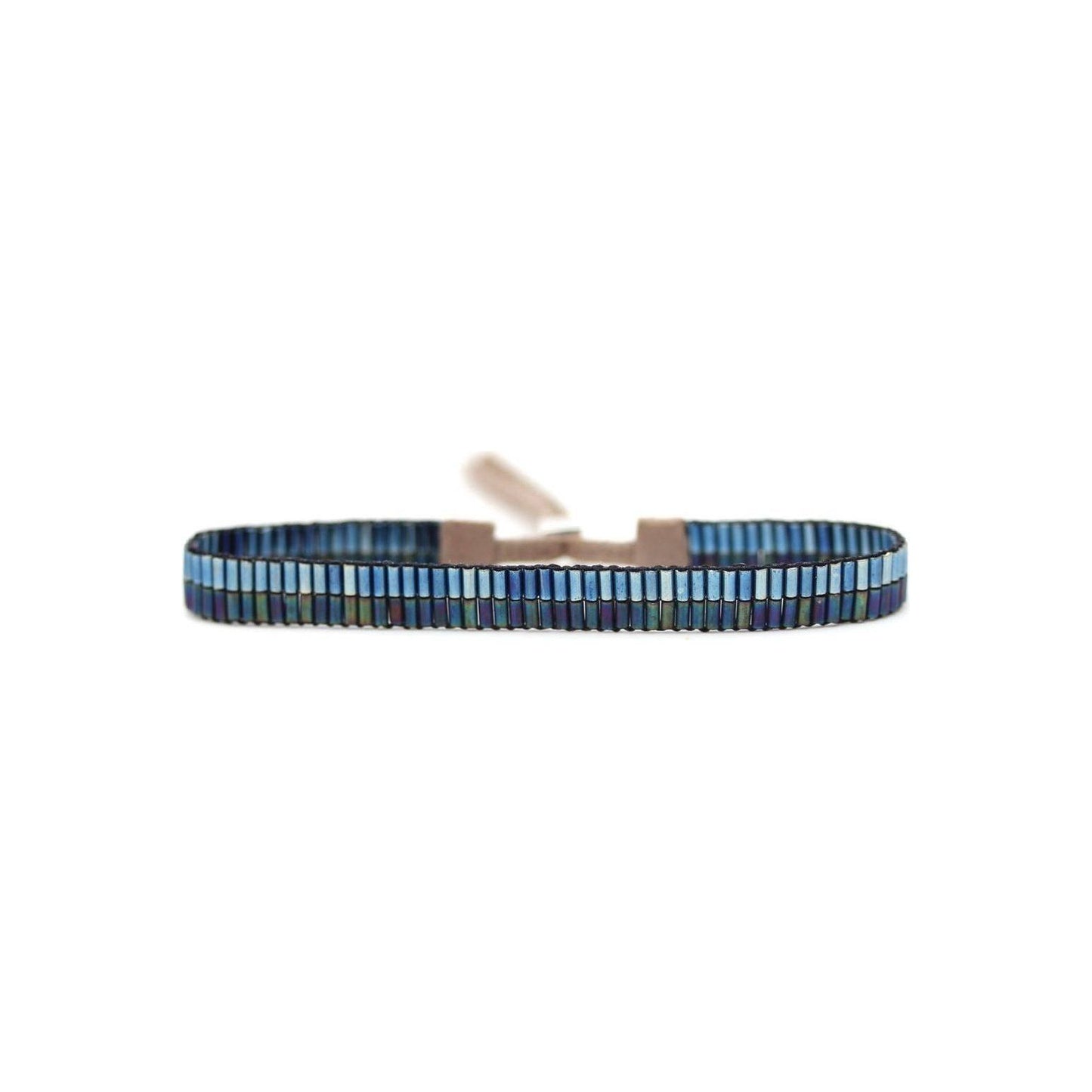 Julie Rofman JRC2 Deep Blue bracelet showing intricate beaded jewelry design in deep blue hues.