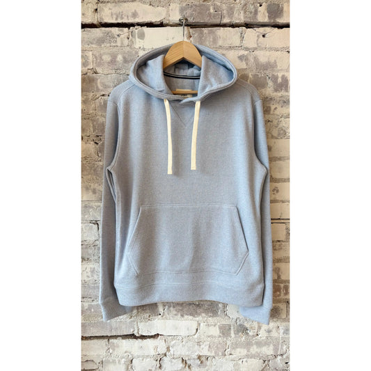 Light blue heather men's Justin Cashmist Hoodie from Surfside Supply, featuring a comfortable fit and casual style.