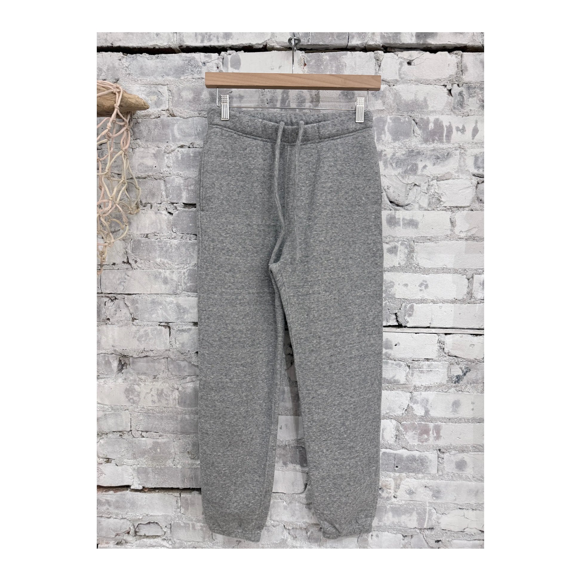 Men's V::Room Heather Charcoal cotton Tencel brushed fleece sweatpants, relaxed fit, soft fabric, front pockets, casual loungewear style