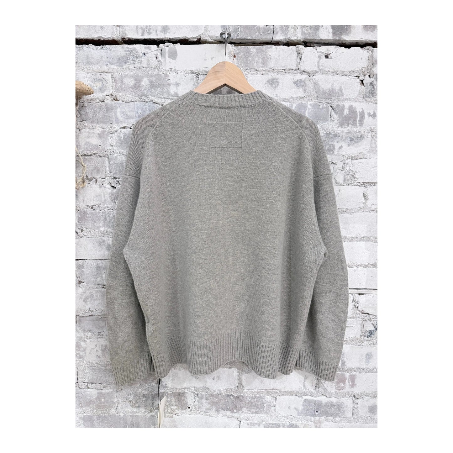 Women's Heather Grey V::Room Merino Jersey Knit Crewneck sweater, long-sleeve, soft and lightweight for a casual look.
