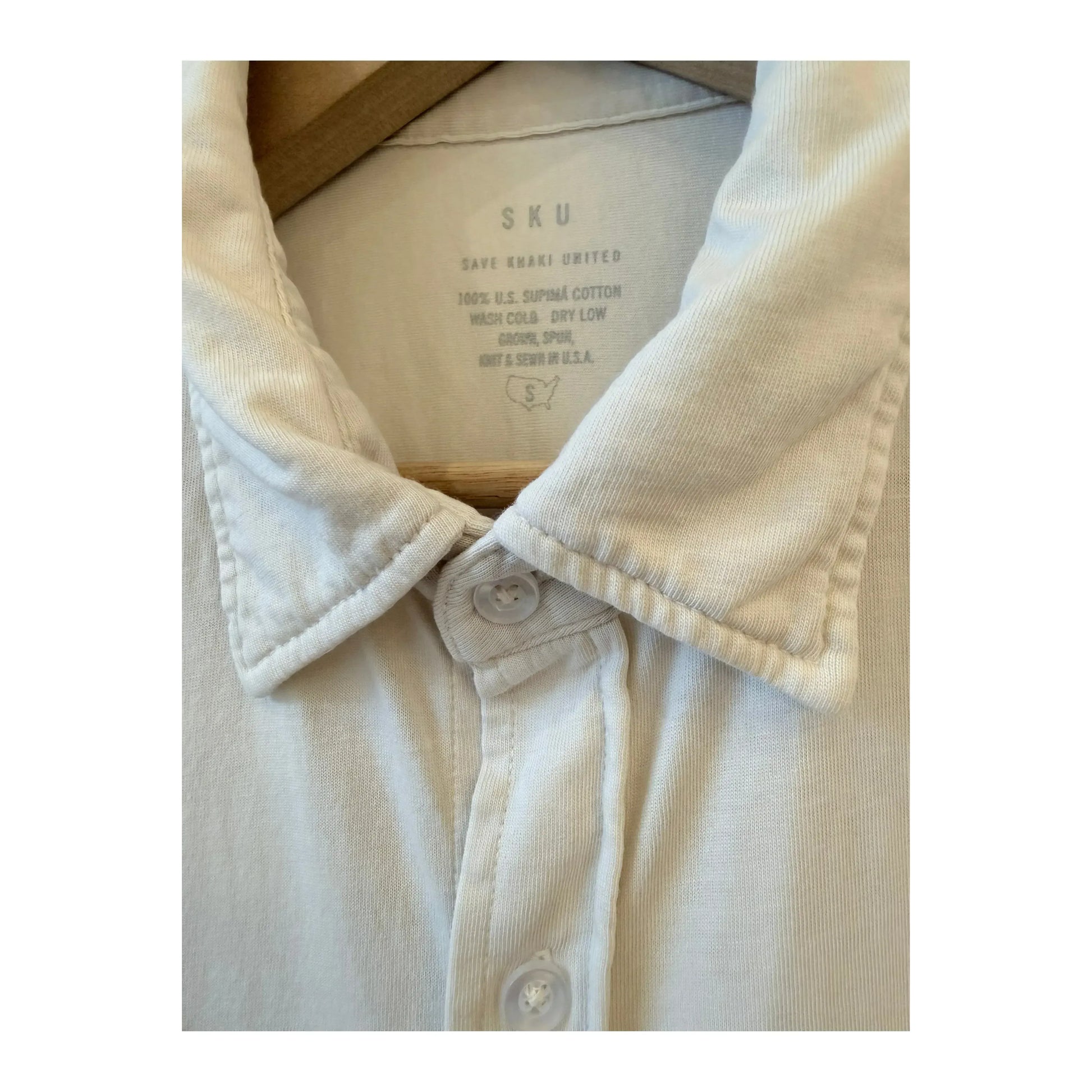 Men’s long-sleeve Supima Jersey Easy Shirt by Save Khaki United in ash color, featuring a relaxed fit and soft fabric.