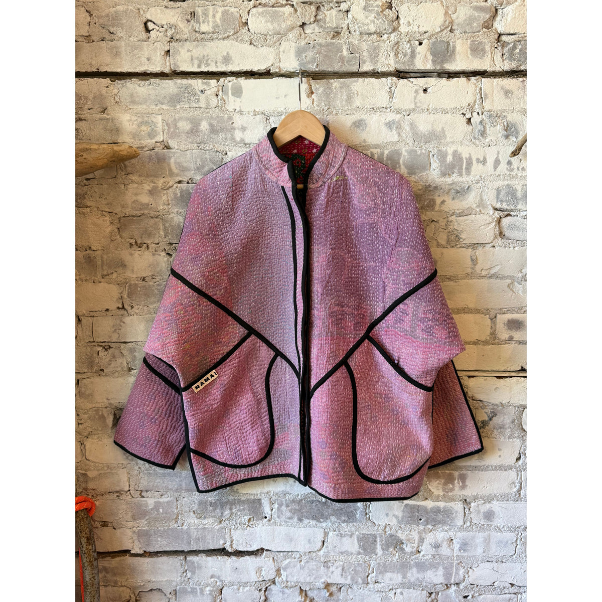 Women's Ladhiya jacket by Namai in assorted colors, featuring a stylish, lightweight design with a relaxed fit and vibrant fabric.