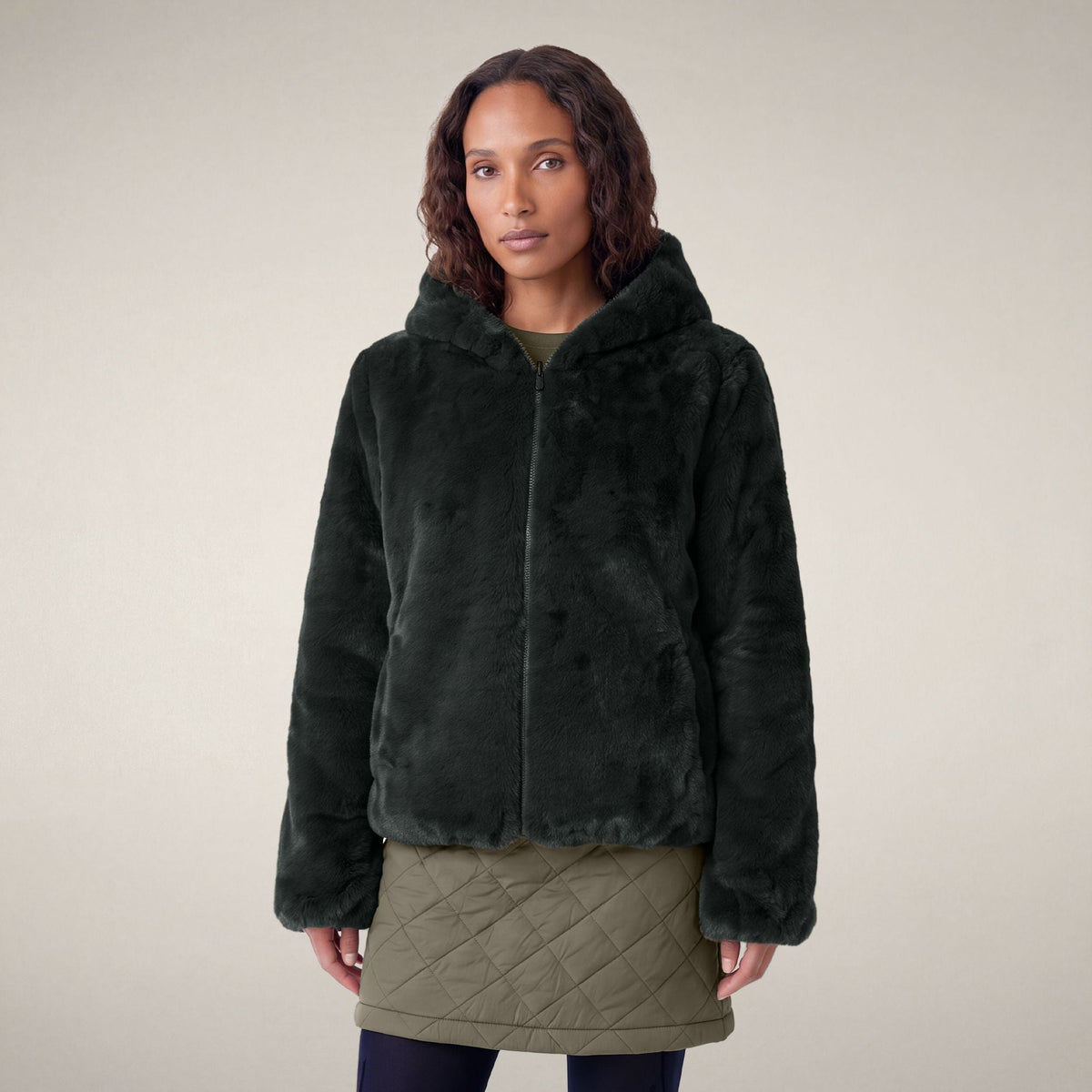 Laila Reversible Hooded Jacket - Nori Green