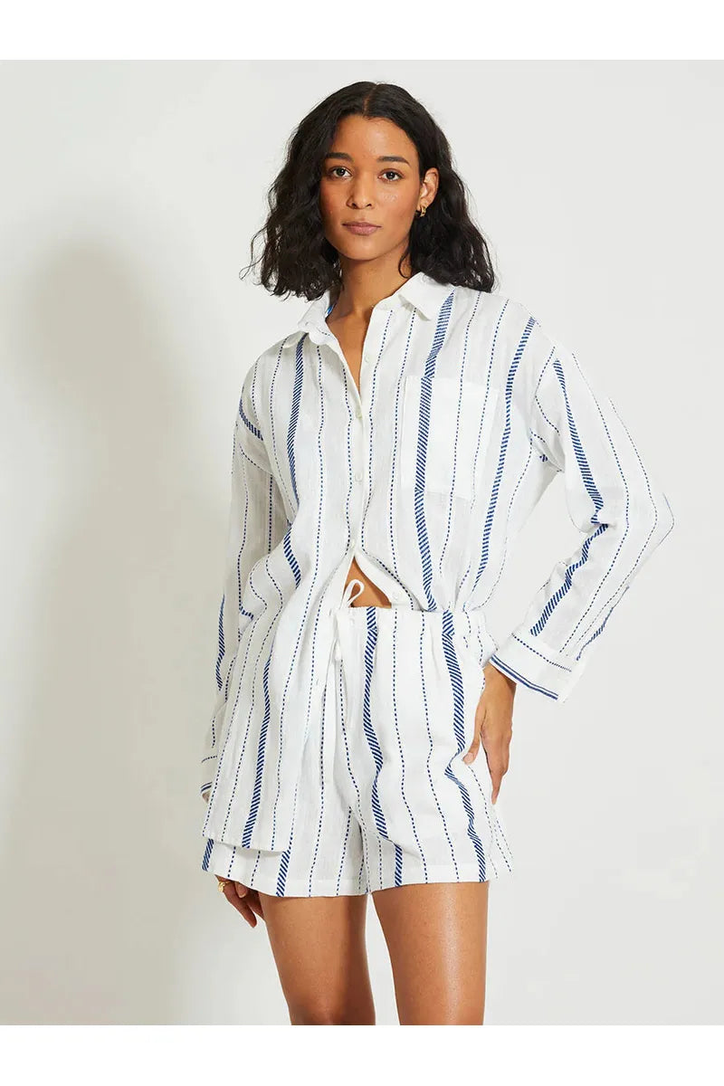 Mariam Shirt Dress - Tiki Azure - DUNE + SALT