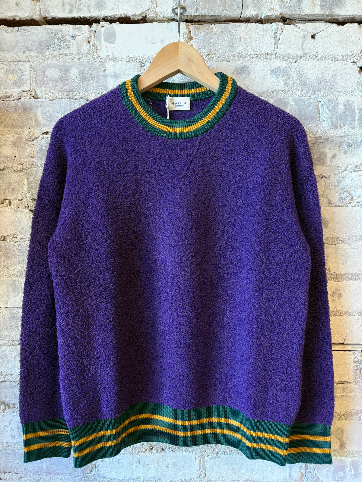Gallia Oban purple sweater front view on a clean background