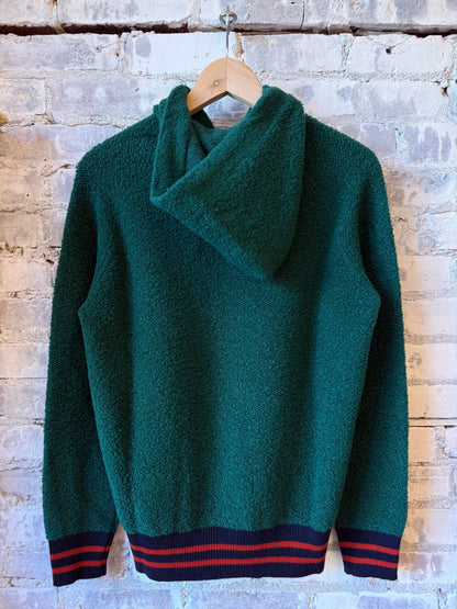 Gallia Tex hoodie in forest green with a drawstring hood and long sleeves