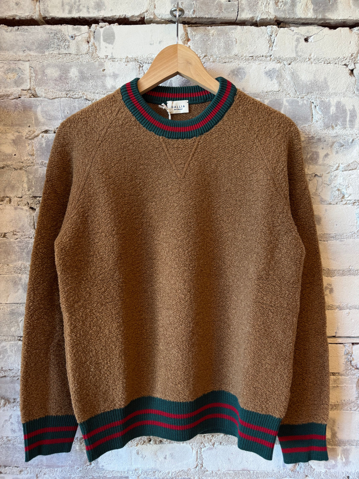 Gallia Oban ochre sweater with textured knit design and long sleeves