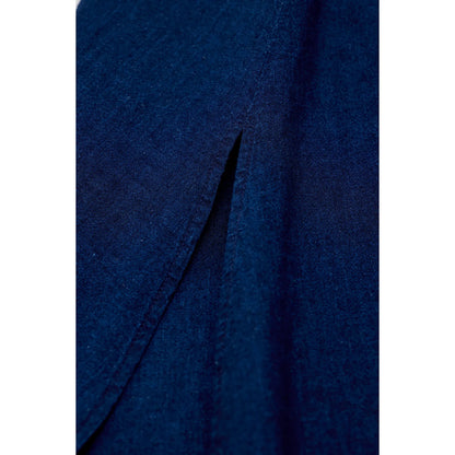 Dark blue linen-cotton gathered skirt for women by Closed Women's, featuring a relaxed, flowing design and natural fabric texture.